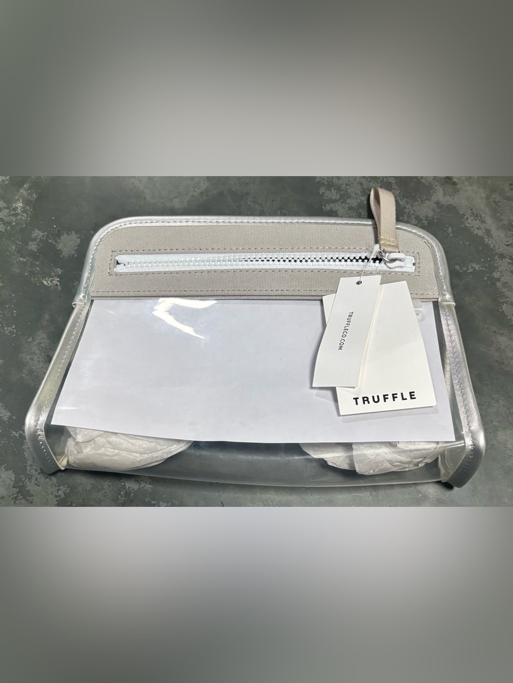 Truffle Clarity Pouch Small in Dove Grey